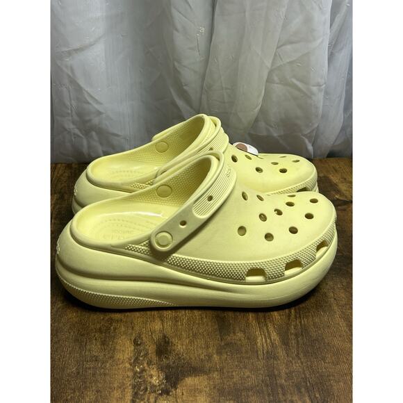 Crocs Classic Crush Platform Clog Acidic Yellow Mens 7 Women’s 9 Neon Comfort - Picture 1 of 11
